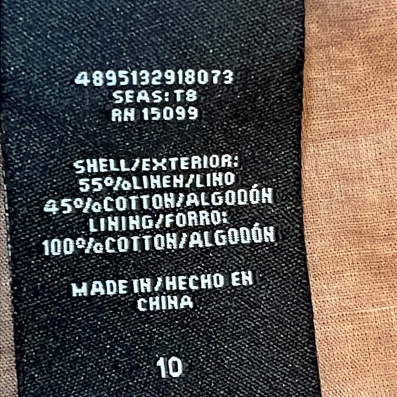 Linen knee length skirt side pockets with removable belt - Picture 7 of 9